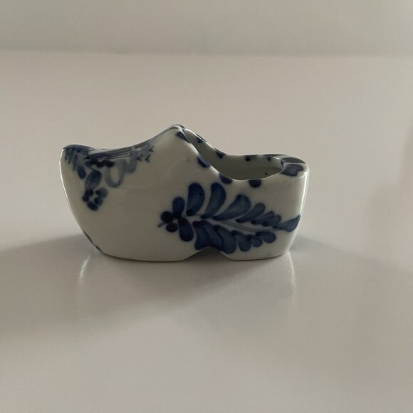 Delft Blue Mini Porcelain Clog Shoe Handpainted Home Decor - Picture 1 of 16